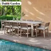 Luxury Modern Teak Outdoor Dining Furniture Set with Durable Waterproof Tables and Chairs for Patio Use
