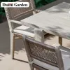 Luxury Modern Teak Outdoor Dining Furniture Set with Durable Waterproof Tables and Chairs for Patio Use