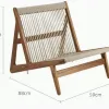 Luxury Modern Teak Outdoor Garden Sofa Set Olifen Rope Woven Design Durable Waterproof Cushions Weather Resistant UV-Resistant