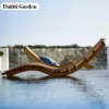 Luxury Modern Teak Sun Lounger Outdoor Pool Furniture Durable Eco-Friendly Living Room Beach Leisure