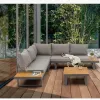 Luxury Modern Villa Outdoor Garden Sofa Set with Teak Wood Durable Waterproof Design