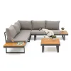 Luxury Modern Villa Outdoor Garden Sofa Set with Teak Wood Durable Waterproof Design