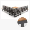 Luxury Modern Villa Outdoor Garden Sofa Set with Teak Wood Durable Waterproof Design