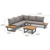 Luxury Modern Villa Outdoor Garden Sofa Set with Teak Wood Durable Waterproof Design