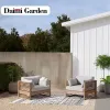 Luxury Modern Waterproof Teak Wood Sectional Garden Outdoor Sofa Set Cushions for Villa Apartment Courtyard Balcony Patio Hotel