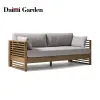 Luxury Modern Waterproof Teak Wood Sectional Garden Outdoor Sofa Set Cushions for Villa Apartment Courtyard Balcony Patio Hotel