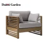 Luxury Modern Waterproof Teak Wood Sectional Garden Outdoor Sofa Set Cushions for Villa Apartment Courtyard Balcony Patio Hotel