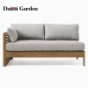 Luxury Modern Waterproof Teak Wood Sectional Garden Outdoor Sofa Set Cushions for Villa Apartment Courtyard Balcony Patio Hotel