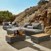 Luxury Outdoor Patio Sectional Set Aluminium Frame-Modern Design Waterproof Eco-Friendly for Hotel Garden Courtyard Park Use