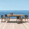 Luxury Solid Teak Wood Dining Table Chairs Set-Modern Design Waterproof Durable Outdoor Furniture for Hotels Villas-Wholesale