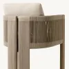 Luxury Teak Frame High Platform Cushion Solid Teak Modern Outdoor Single Sofa Chair for Dining and Hotel Use