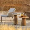 Luxury Teak Modern Outdoor Dining Set for Courtyard Hotel Use Round Table and Chair Rope Garden Furniture