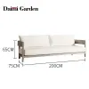Luxury Waterproof Modern Garden Sofa Set Patio Teak Wood Aluminum Outdoor Courtyard Apartment Hotel Villa