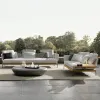 Luxury Waterproof Sunscreen Rattan Sofa Lounge Courtyard Leisure Patio Garden Single Sofa