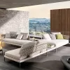 Luxury Waterproof Sunscreen Rattan Sofa Lounge Courtyard Leisure Patio Garden Single Sofa