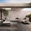 Luxury Waterproof Sunscreen Rattan Sofa Lounge Courtyard Leisure Patio Garden Single Sofa