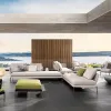 Luxury Waterproof Sunscreen Rattan Sofa Lounge Courtyard Leisure Patio Garden Single Sofa