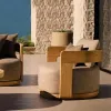 Luxury Wooden Garden Sofa Set-Waterproof Modern Outdoor Furniture for Villa Courtyard Use Teak Patio Sofa
