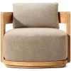 Luxury Wooden Garden Sofa Set-Waterproof Modern Outdoor Furniture for Villa Courtyard Use Teak Patio Sofa