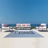 Modern Aluminum Frame Garden Sofa Set-Outdoor Furniture for Courtyard Hotel Villa Use
