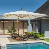 Modern Aluminum Outdoor Patio Garden Sun Umbrella with Granite Base 1.5m Radii Wind Resistant for Outdoor Furniture Park Use
