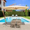 Modern Aluminum Outdoor Patio Garden Sun Umbrella with Granite Base 1.5m Radii Wind Resistant for Outdoor Furniture Park Use