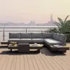 Modern Aluminum Outdoor Sofa Set for Villa Garden Courtyard Park Poolside Hotel Use-L Sectional Sofa with Waterproof Cushions