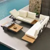 Modern Aluminum Outdoor Sofa Set for Villa Garden Courtyard Park Poolside Hotel Use-L Sectional Sofa with Waterproof Cushions