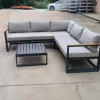 Modern Aluminum Outdoor Villa Courtyard L-Shaped Sofa Set Waterproof Rust Proof Eco-Friendly Durable Garden Furniture