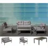 Modern Aluminum Outdoor Villa Courtyard L-Shaped Sofa Set Waterproof Rust Proof Eco-Friendly Durable Garden Furniture