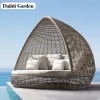 Modern Aluminum Rattan Garden Daybed Set Outdoor Furniture Waterproof Upholstery Cushions Eco-Friendly Durable Living Room Patio