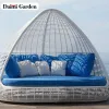 Modern Aluminum Rattan Garden Daybed Set Outdoor Furniture Waterproof Upholstery Cushions Eco-Friendly Durable Living Room Patio