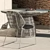 Modern Comfortable Single Designer Balcony Rattan Woven High-Back Chair for Outdoor Use-Durable Waterproof