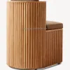 Modern Comfortable Teak Dining Table and Chair Set for Garden Outdoor School Villa Use