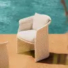 Modern Comfortable Waterproof Hotel Outdoor Garden Chair Set with Aluminum Rattan Chairs-Garden Patio Poolside Park Use