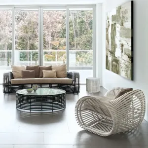Modern Creative Rattan Garden Sofa Set Outdoor Leisure Furniture with Durable Waterproof Design for Courtyard Hotel Use