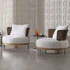 Modern Daimi D033 Outdoor Garden Sofa Set with UV-Resistant PE Rattan Waterproof Cushions Solid Teak Wood Luxury Patio Furniture