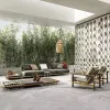Modern Daimi D033 Outdoor Garden Sofa Set with UV-Resistant PE Rattan Waterproof Cushions Solid Teak Wood Luxury Patio Furniture