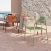 Modern Design Comfortable Waterproof Durable Metal Rocking Garden Dining Table and Chair Set for Outdoor Use