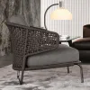 Modern Design Customizable Aluminum Waterproof Eco-Friendly Sofa Set for Outdoor Park Hotel Use with Rope Patio Furniture
