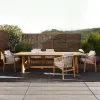 Modern Design Outdoor Dining Table Chair Combination Solid Wood Teak Courtyard Villa Homestay Hotel Terrace Garden Leisure
