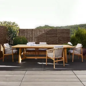Modern Design Outdoor Dining Table Chair Combination Solid Wood Teak Courtyard Villa Homestay Hotel Terrace Garden Leisure