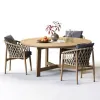 Modern Design Outdoor Dining Table Chair Combination Solid Wood Teak Courtyard Villa Homestay Hotel Terrace Garden Leisure