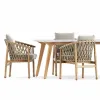 Modern Design Outdoor Dining Table Chair Combination Solid Wood Teak Courtyard Villa Homestay Hotel Terrace Garden Leisure
