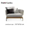 Modern Design Outdoor Garden Courtyard Furniture Weaving Rope Teak Waterproof Durable Hotel Villa Sofa Set