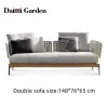 Modern Design Outdoor Garden Courtyard Furniture Weaving Rope Teak Waterproof Durable Hotel Villa Sofa Set