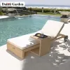 Modern Design Teak Rattan Full Color Printed Sun Lounger Recliner Outdoor Use Living Room Courtyard Balcony Terrace Park-Durable