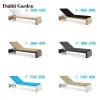 Modern Design Teak Rattan Full Color Printed Sun Lounger Recliner Outdoor Use Living Room Courtyard Balcony Terrace Park-Durable