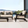 Modern Design Teak Wood Outdoor Dining Furniture Set Soft Cushion Sofa Waterproof Eco-Friendly Apartment Villas Hotels Pools