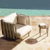 Modern Design Wood Sofa Set Outdoor Furniture for Garden Balcony Patio Hotel Use-Durable Waterproof Lounge Sofa